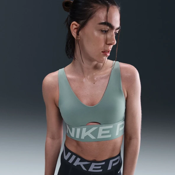 Nike Pro Indy Plunge Orta Destekli Pedli Bra Kadın Sporcu Sütyeni ürün görseli 1