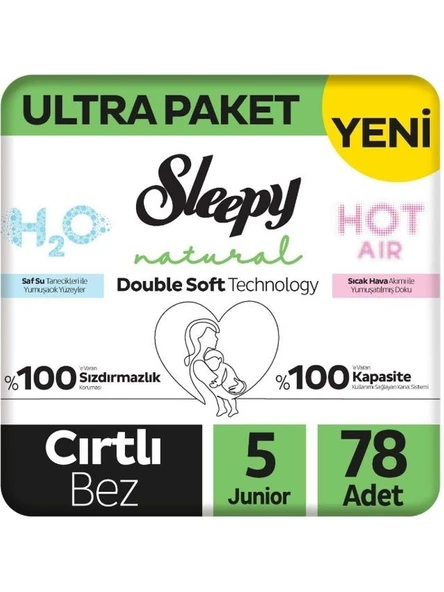 Sleepy Natural Double Soft 5 Numara Junior 78'li Bebek Bezi ürün görseli 1