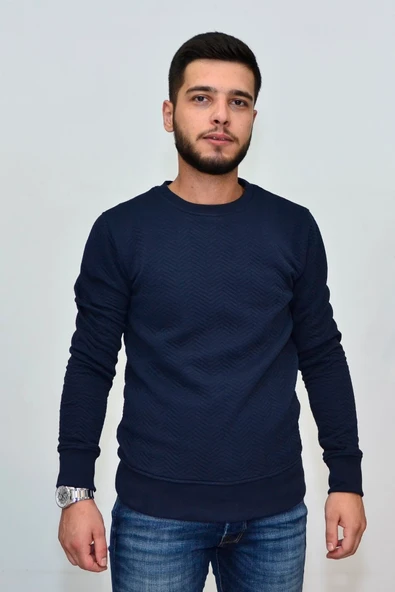 20179 Sıfır Yaka Erkek Sweat Lacivert 2017905 ürün görseli 1