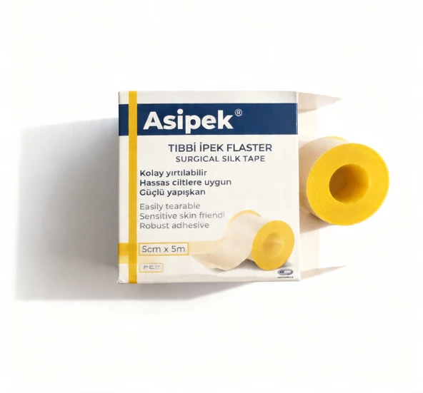 Tıbbi İpek Flaster - 5 cm x 5 m - Cerrahi Sabitleme Bandı ürün görseli 1