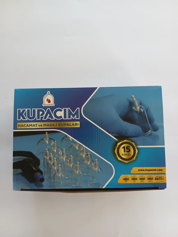 15’li Hacamat ve Vakumlu Masaj Kupası Seti + Uygulama Pompası ürün görseli 1