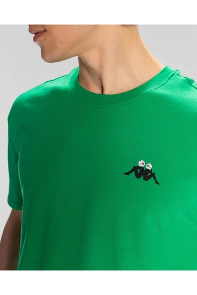Kappa Authentic Space Jump T-Shirt Erkek Yeşil Regular Tişört - Resim 3