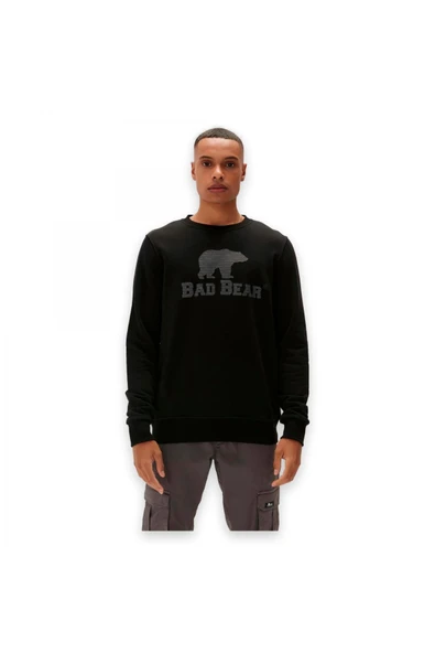 Logo Crewneck Siyah Erkek Sweatshirt ürün görseli 1