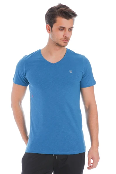 Sportive Flavebasic Erkek Mavi Günlük Stil T-Shirt 710387-PTR ürün görseli 1