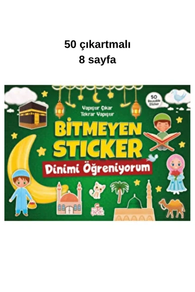 dinimi öğreniyorum bitmeyen sticker defteri 50 çıkartmalı 8 sayfa ürün görseli 1