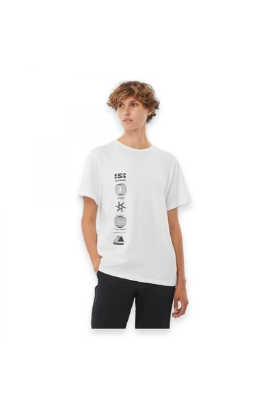 Salomon Logo Combo Kadın Beyaz Yuvarlak Yaka Tişört ürün görseli 1