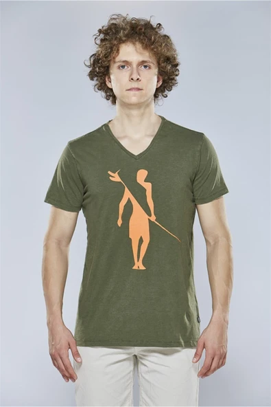 20592 Men Tshirt Koyu Haki ürün görseli 1