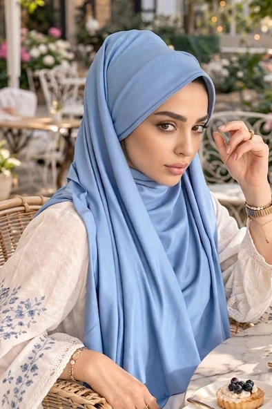 Bebe Mavi Şapkalı Şal - Resim 2