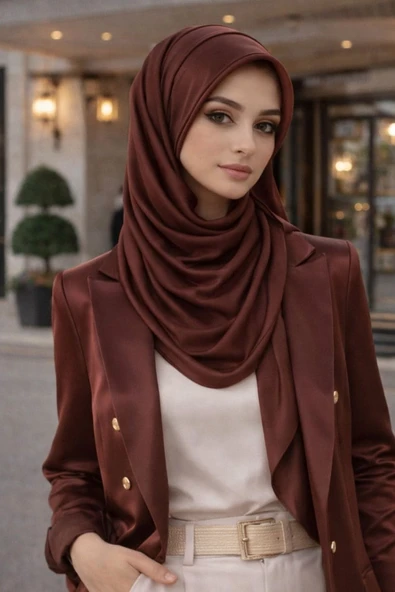 Bordo Şapkalı Şal ürün görseli 1