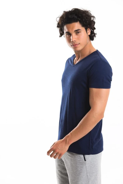 Tshirt Erkek Lacivert Tshirt 20459-04 - Resim 4