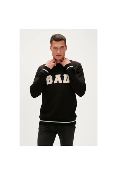 Felt Siyah Erkek Crewneck Sweatshirt 23.02.12.013-C04 ürün görseli 1