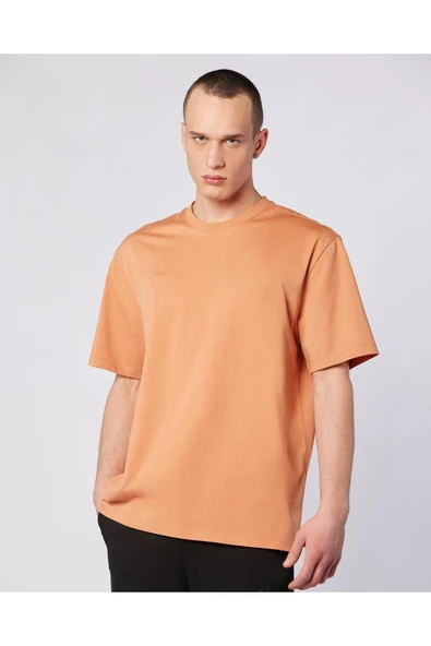 Logo Adam Erkek Camel Regular Fit Tişört - Resim 2