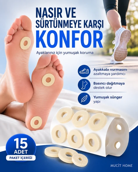 Ayak Nasır Bandı Sünger Parmak Taban Yama Bant Delikli SüngerPed Ayakkabı Vurma Sürtünme Önleyici Bant ürün görseli 1