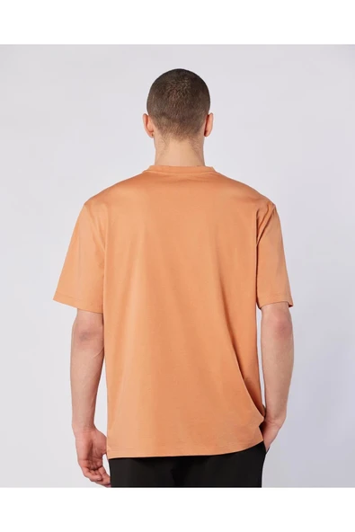 Logo Adam Erkek Camel Regular Fit Tişört - Resim 4