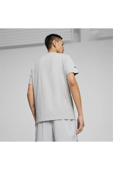Puma MAPF1 ESS Logo Tee Gri Erkek T-Shirt - Resim 5