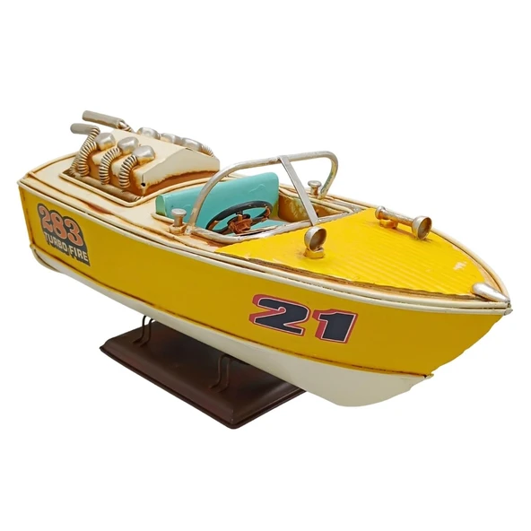 Dekoratif Metal Hız Botu Sürat Teknesi 32cm ürün görseli 1