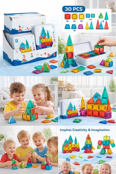 3.75CM Mini Blok Metal Kutu 24 Parça ürün görseli 1