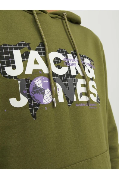 Jack & Jones Logolu Kapüşonlu Sweatshirt - Dust - Resim 6