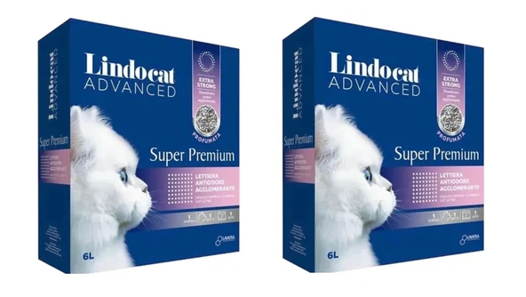 Lindo Cat Advanced Süper Premium Extra Strong Bebek Pudralı Topaklaşan Kedi Kumu 6 Lt.  X 2 Paket ürün görseli 1