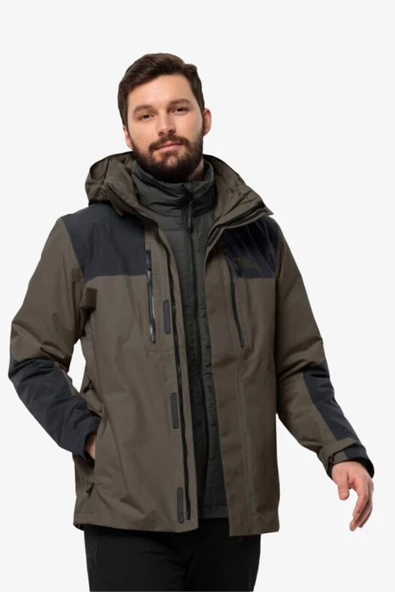 Jack Wolfskin Jasper 3in1 Erkek Kahverengi Mont ürün görseli 1