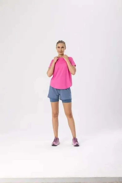 Merrell Pembe Kadın O Yaka Normal Kalıp T-Shirt M3Tyme_Tyme ürün görseli 1