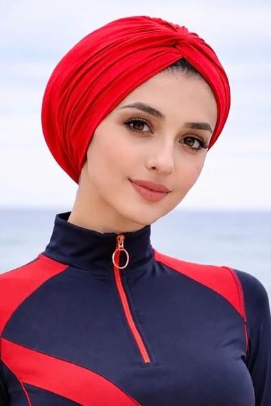 Kırmızı Burgu Model Hazır Deniz - Havuz Bonesi ürün görseli 1