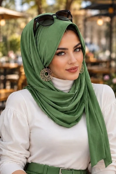 Bahar Yeşili Şapkalı Şal ürün görseli 1