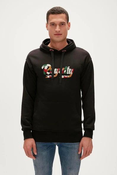 Royalty Hoodie Siyah Kapüşonlu Erkek Sweatshirt ürün görseli 1
