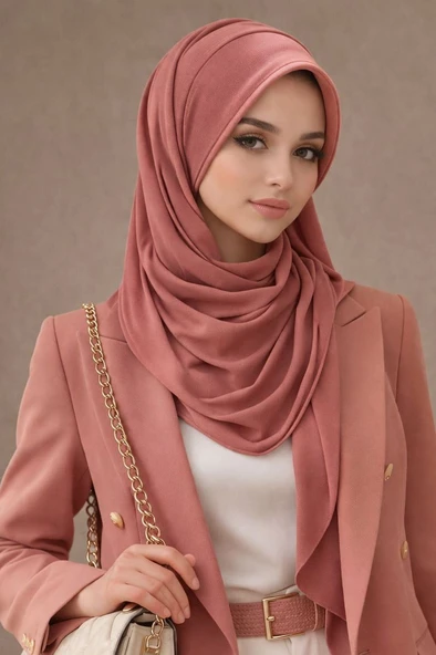 Gülkurusu Şapkalı Şal - Resim 2