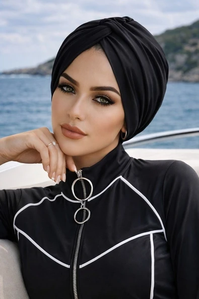Siyah Burgu Model Hazır Deniz - Havuz Bonesi ürün görseli 1