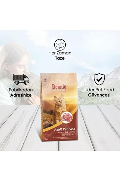 Basic Biftekli Yetişkin Kedi Maması 10 Kg - Resim 3