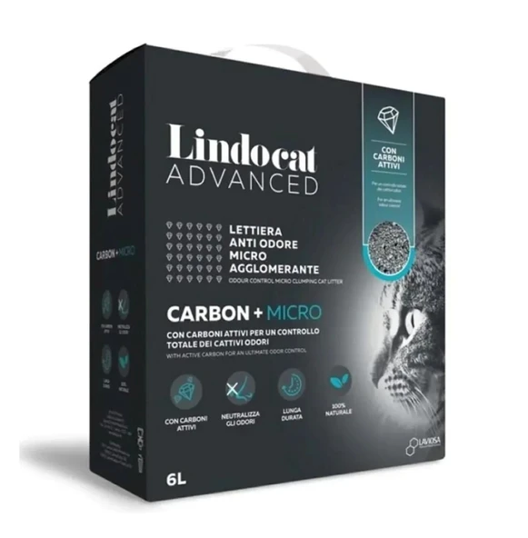 LindoCat Advanced Carbon + Micro Aktif Karbonlu Topaklaşan Kedi Kumu 6 Lt. ürün görseli 1