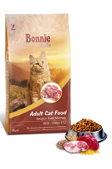 Basic Biftekli Yetişkin Kedi Maması 10 Kg ürün görseli 1