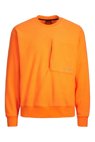 Jack & Jones L.A.B Islemeli Bisiklet Yaka Polar Sweatshirt ürün görseli 1