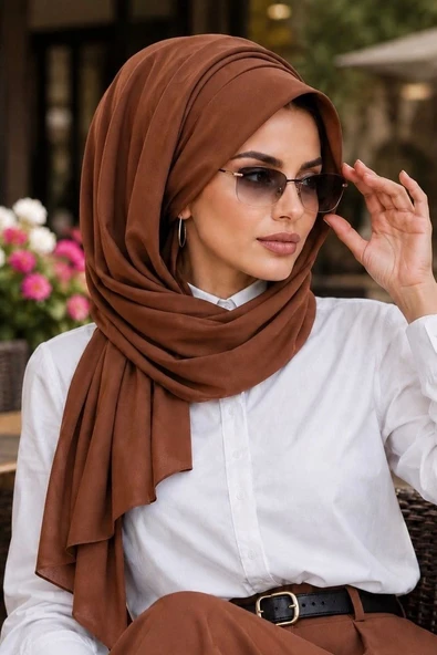 Karamel Kahve Şapkalı Şal ürün görseli 1
