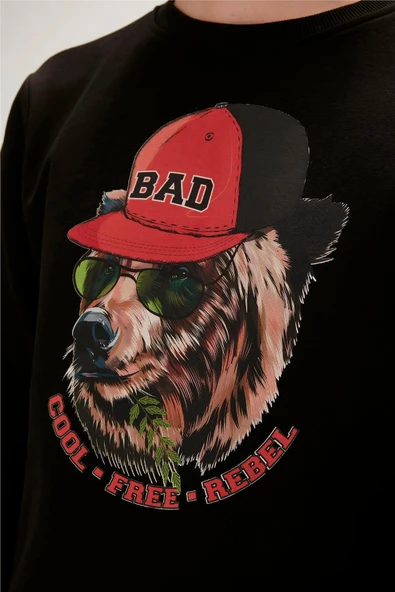 Bad Bear Rebel Crewneck Erkek Sweatshirt - Resim 3