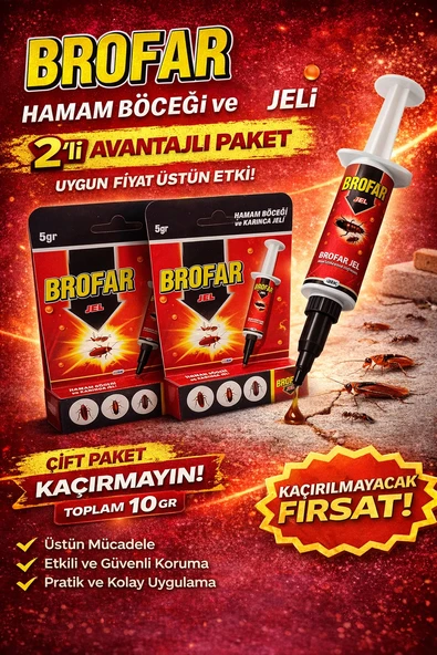 Brofar Jel Hamam Böceği ve Karınca Jeli 5 gr Etkili Haşere İlacı Ev İçi Kullanım 2 Adet ürün görseli 1