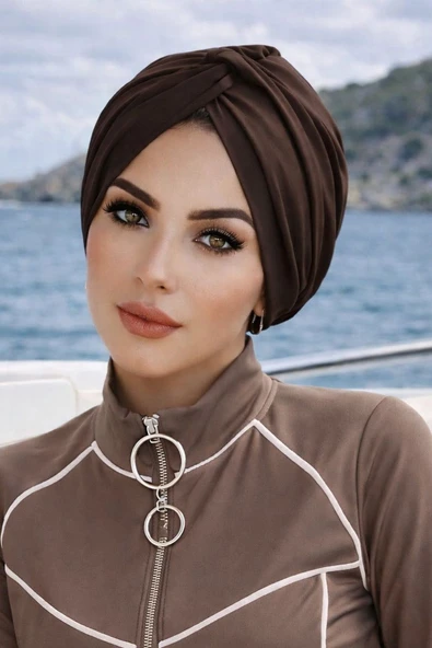 Kahverengi Burgu Model Hazır Deniz - Havuz Bonesi ürün görseli 1