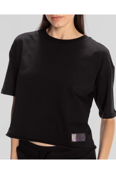Authentic Lily Kadın Siyah Regular Tişört - Resim 4