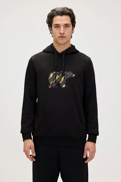Mono Siyah Erkek Kapüşonlu Sweatshirt ürün görseli 1