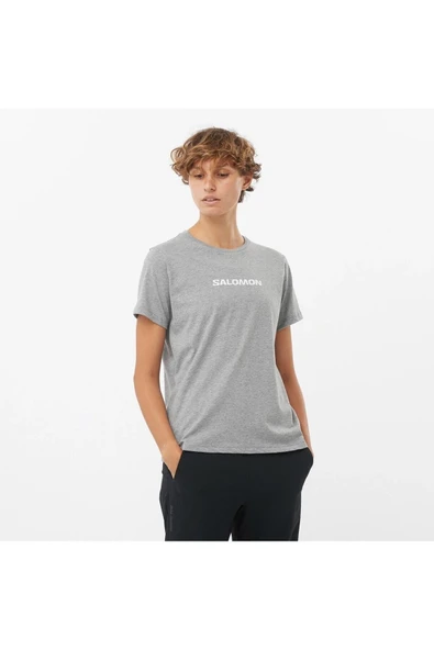 SALOMON Logo SS Tee W LC2217500 KADIN GRİ Tişört ürün görseli 1