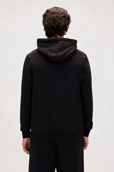 Bad Bear Mono Siyah Erkek Kapüşonlu Sweatshirt - Resim 6