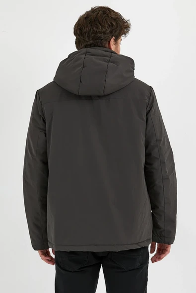 Erkek H Winter Jacket M - Antrasit - Resim 6