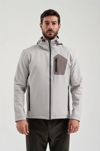 H Sshell Jacket M Erkek Mont Stone 2111161-058 ürün görseli 1