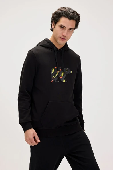 Bad Bear Mono Siyah Erkek Kapüşonlu Sweatshirt - Resim 2