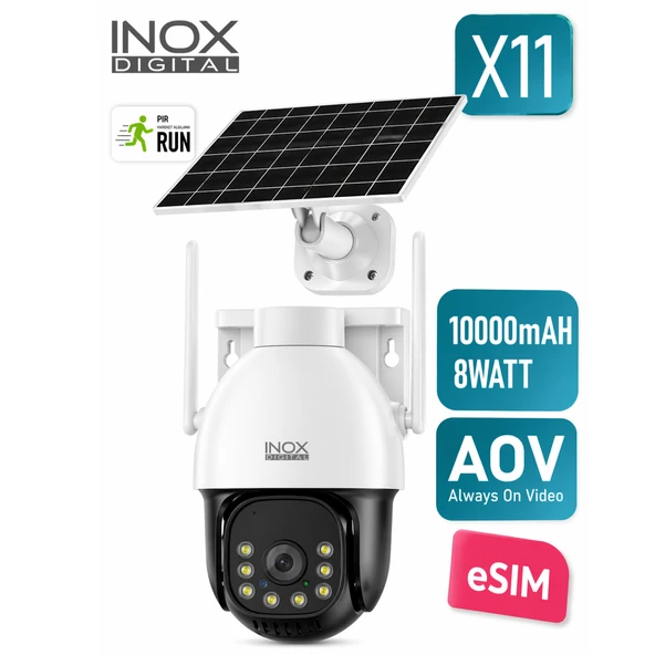 Inox Digital INOX-X11 2 MP Solar Güneş Enerjili Gece Görüşlü Güvenlik Kamerası ürün görseli 1