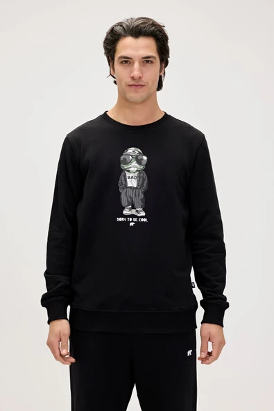 Gator Siyah Erkek Baskılı Sweatshirt ürün görseli 1