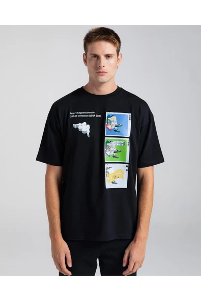 Authentic Graphik Gerry Erkek Siyah Comfort Fit Tişört ürün görseli 1
