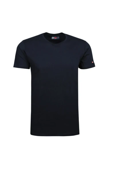 John Frank Erkek Lacivert Basic T-shirt - Resim 5