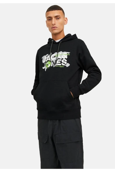 Jack & Jones Logolu Kapüşonlu Sweatshirt - Dust - Resim 5